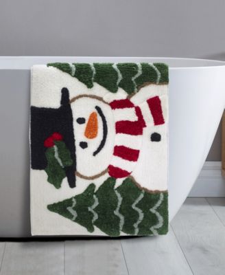 Winter Snowman Polyester Bath Rug, 30" x 20"