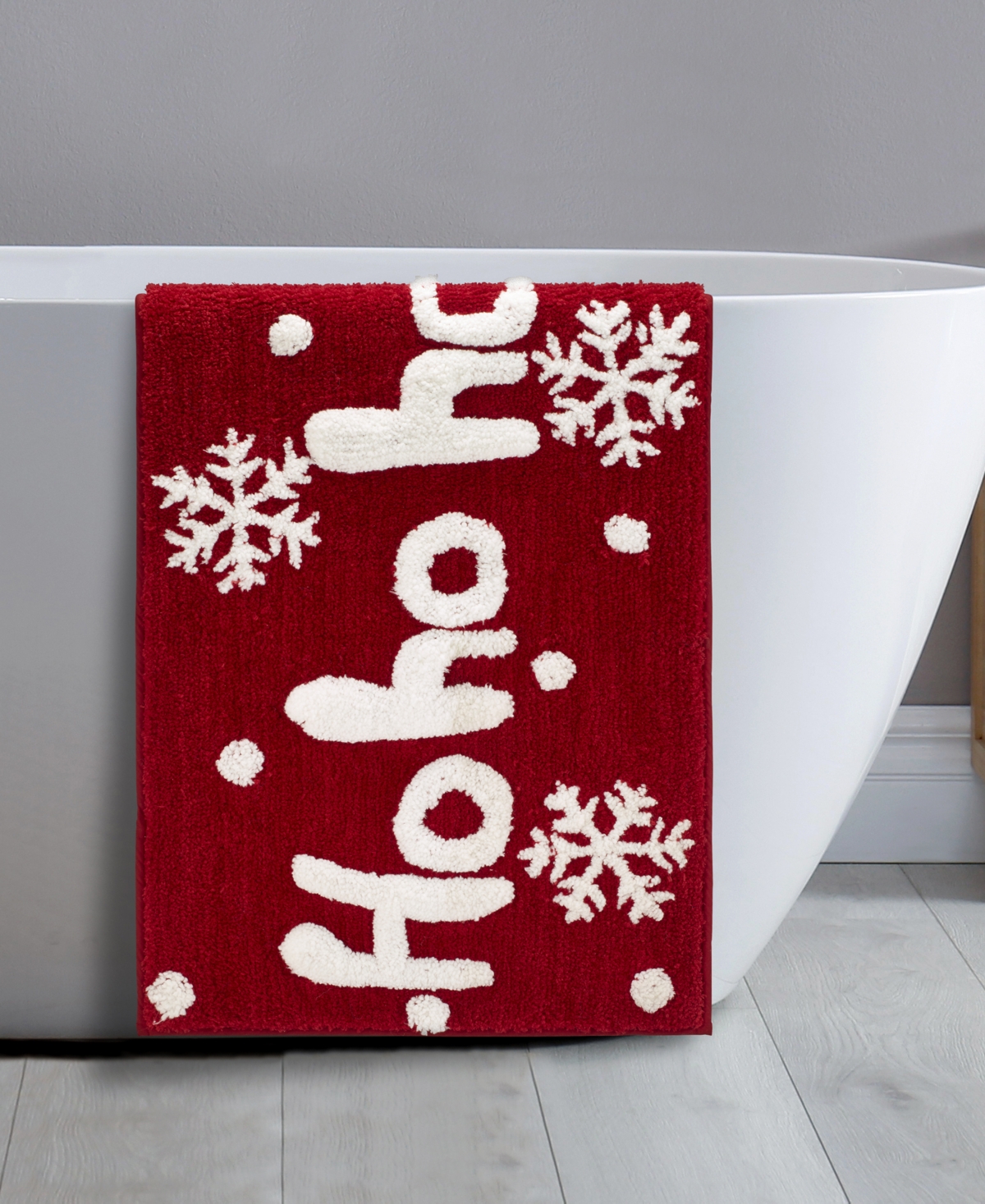 Avanti Ho Ho Ho Polyester Bath Rug, 30" X 20" In Red