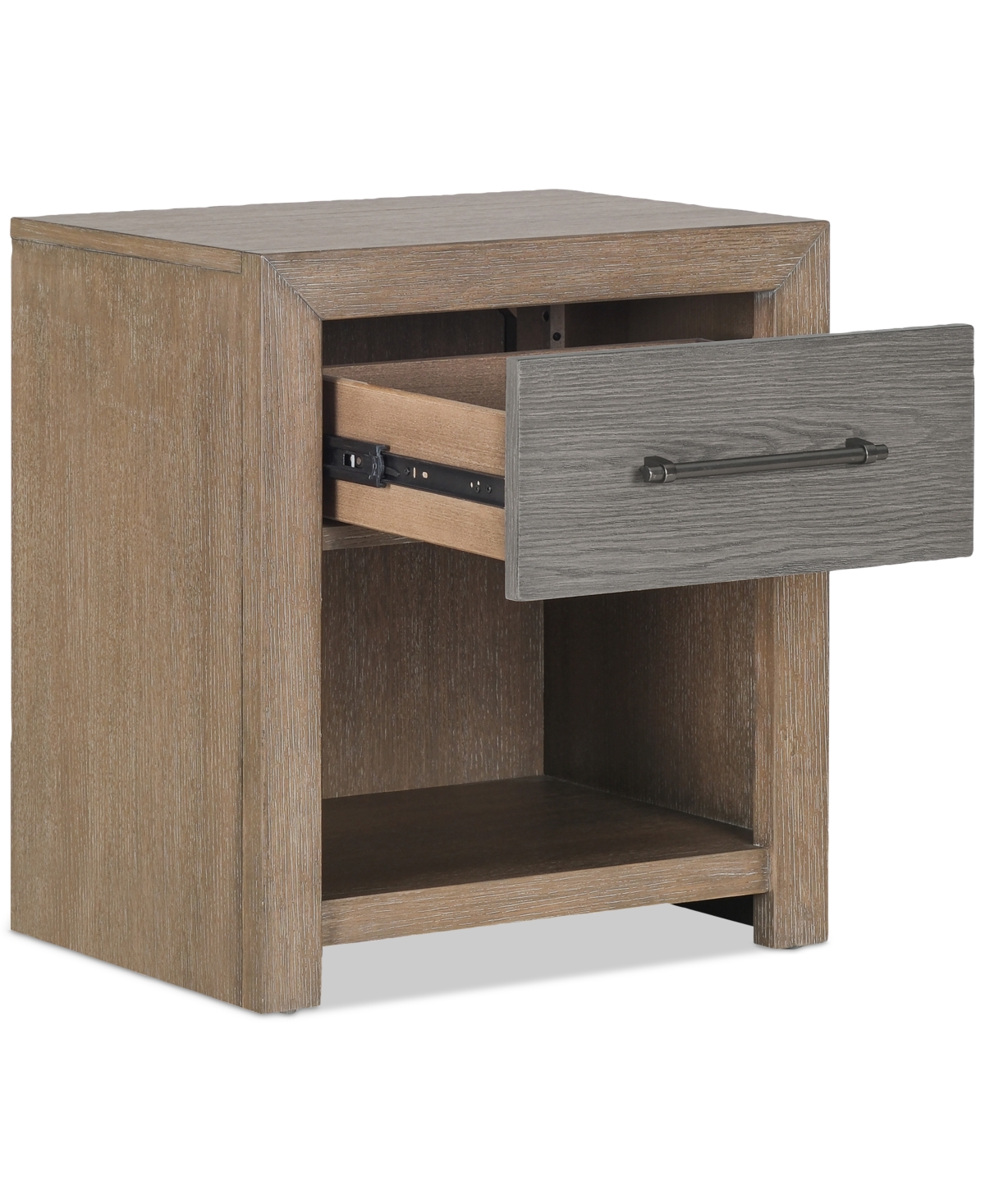 Macy's Portmore 1-drawer Nightstand (with Soft Close Drawers), Created For  In Brown