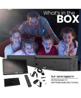 15.6   LED RV Digital TV with DVD Combo, Full HD Flat Screen, 12V/24V Car Adapter