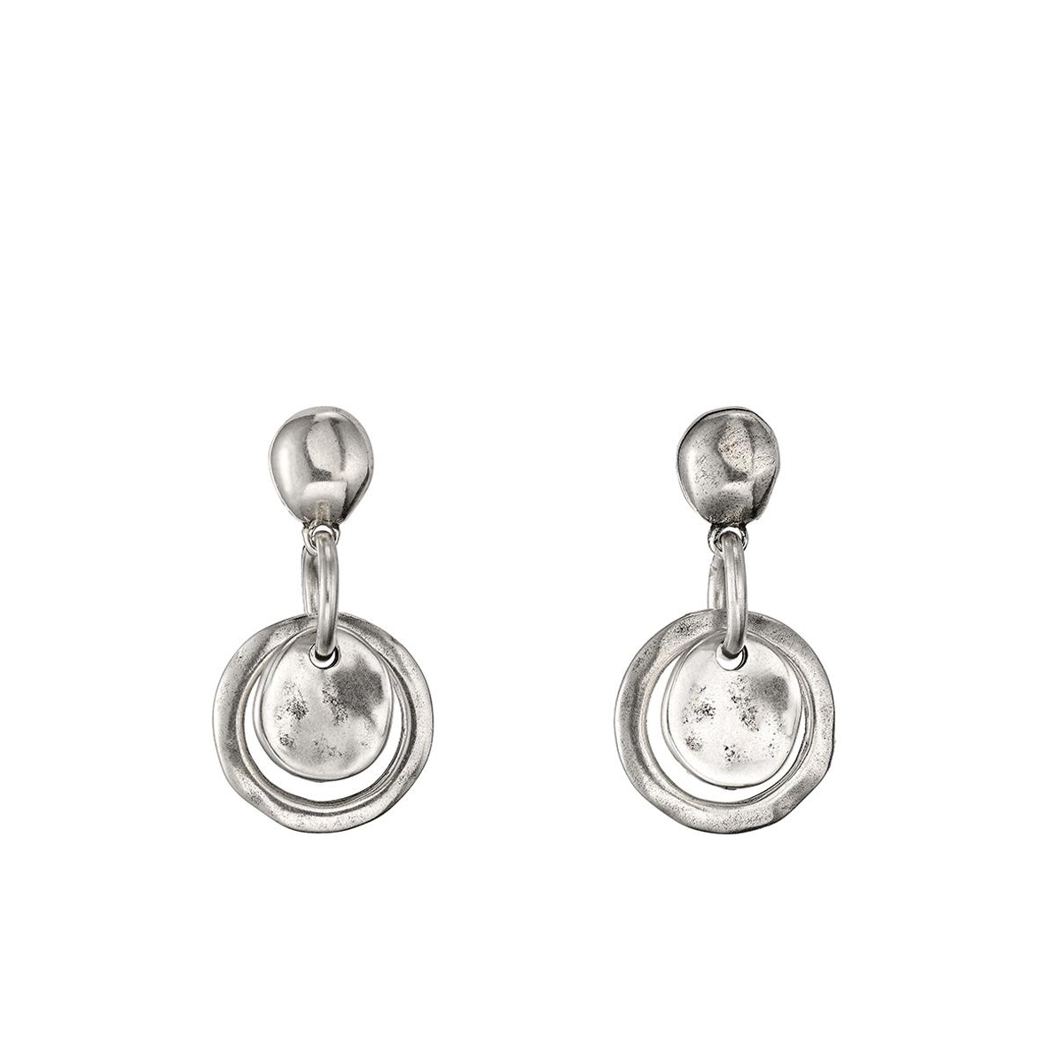 UNOde50 Sterling Silver Metal Clad Earring with Hoops - Silver