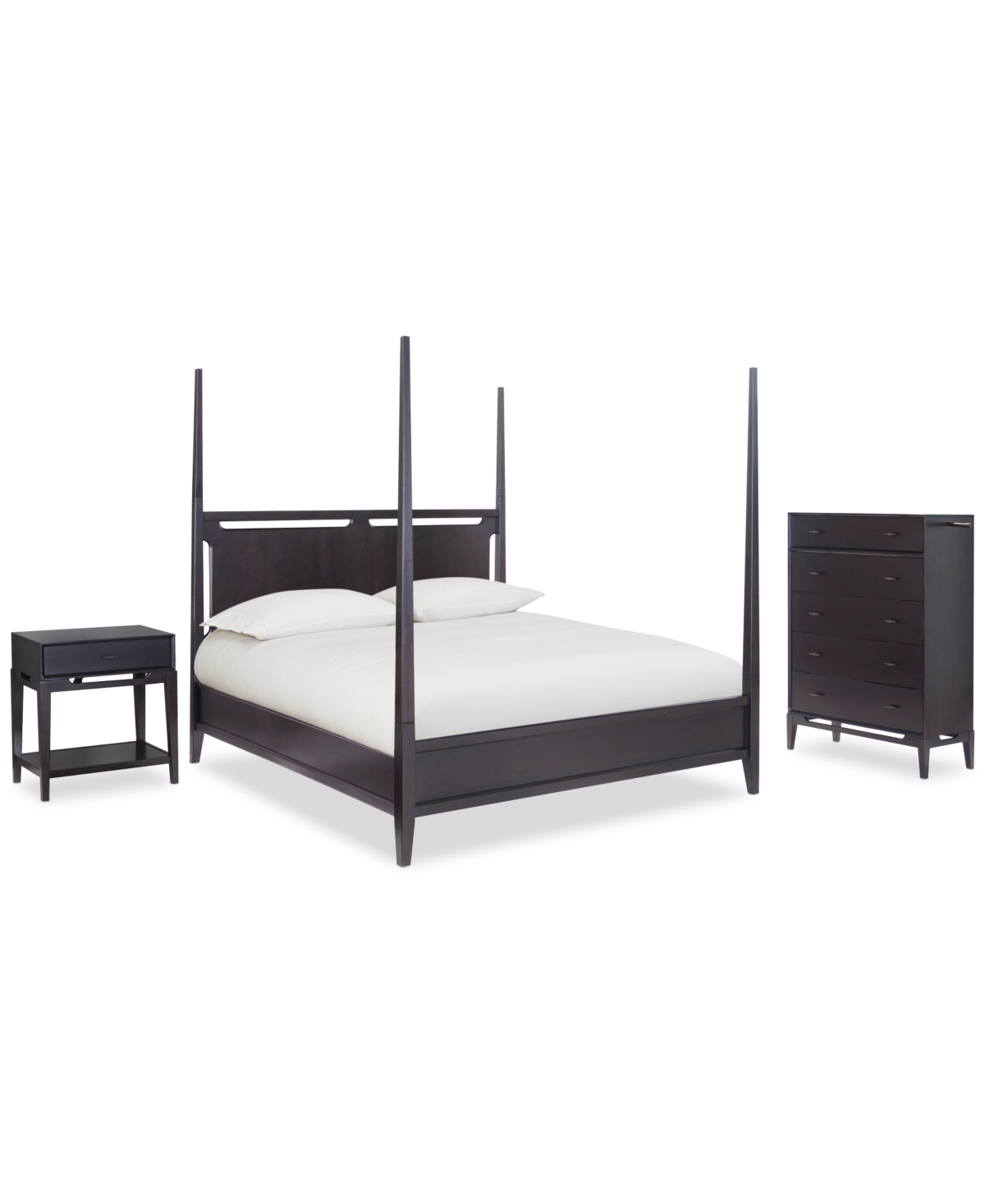 Macy's Addelyn 3 Pc. Set (california King Panel Bed, Chest & 3-drawer Nightstand) In Brown