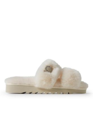 Women's Benalla Genuine Shearling Double Band Fuzzy Slide Slipper