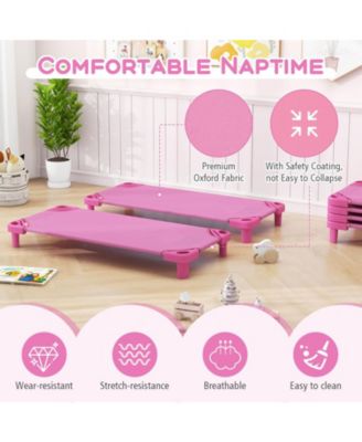 Pack of 6 Kids Stackable Naptime Cot 52" L x 23" W Daycare Rest Mat
