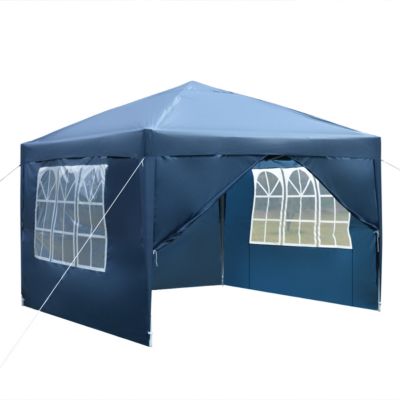 Two Door Two Window Waterproof Right Angle Folding Tent in Blue for Outdoor Events