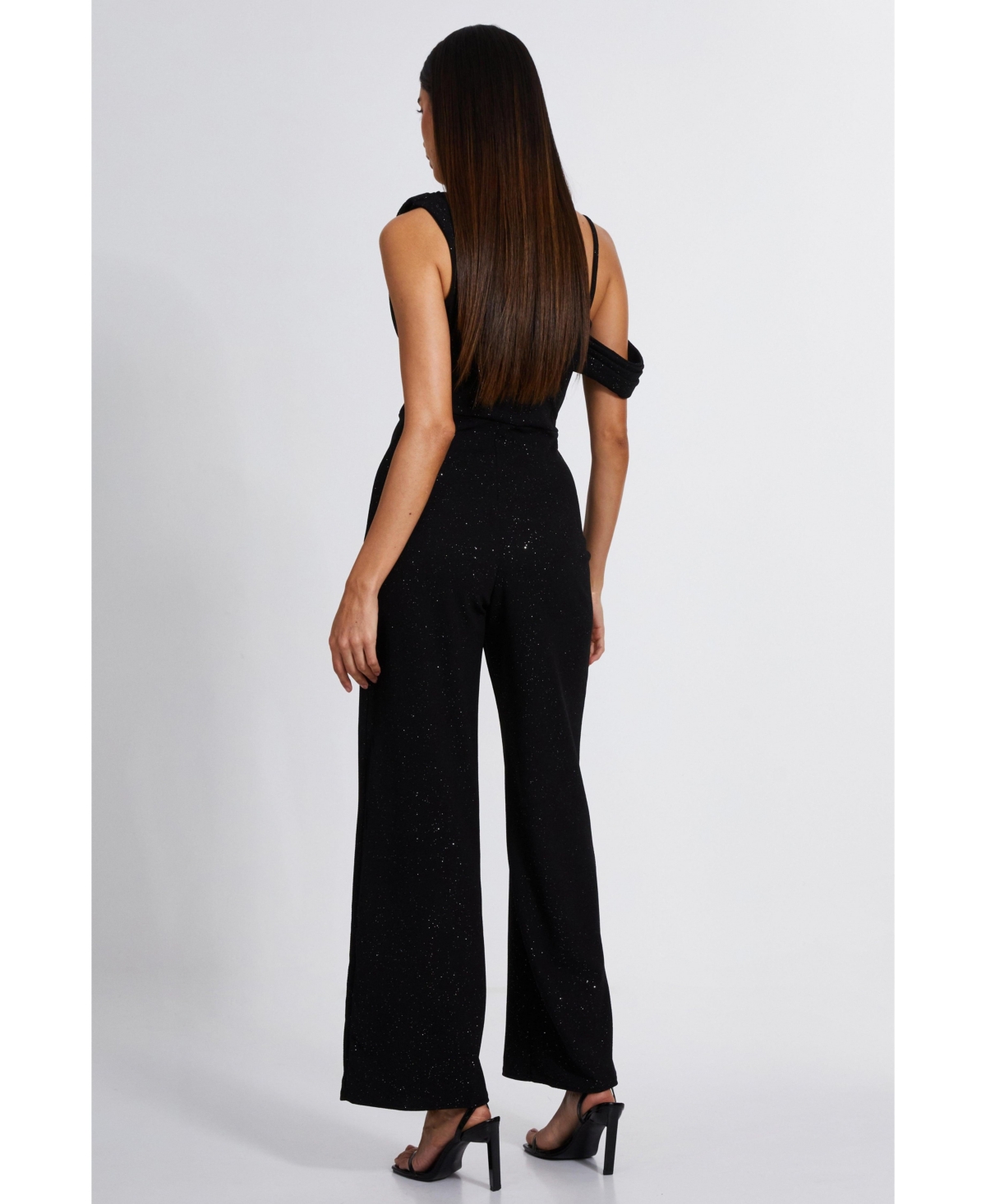 Quiz Women's Cowl Front Liverpool Glitter Palazzo Jumpsuit