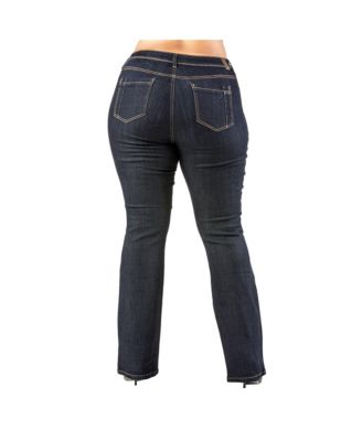 Plus Size Curvy Fit Stretch Denim Slim Boot Cut Jeans
