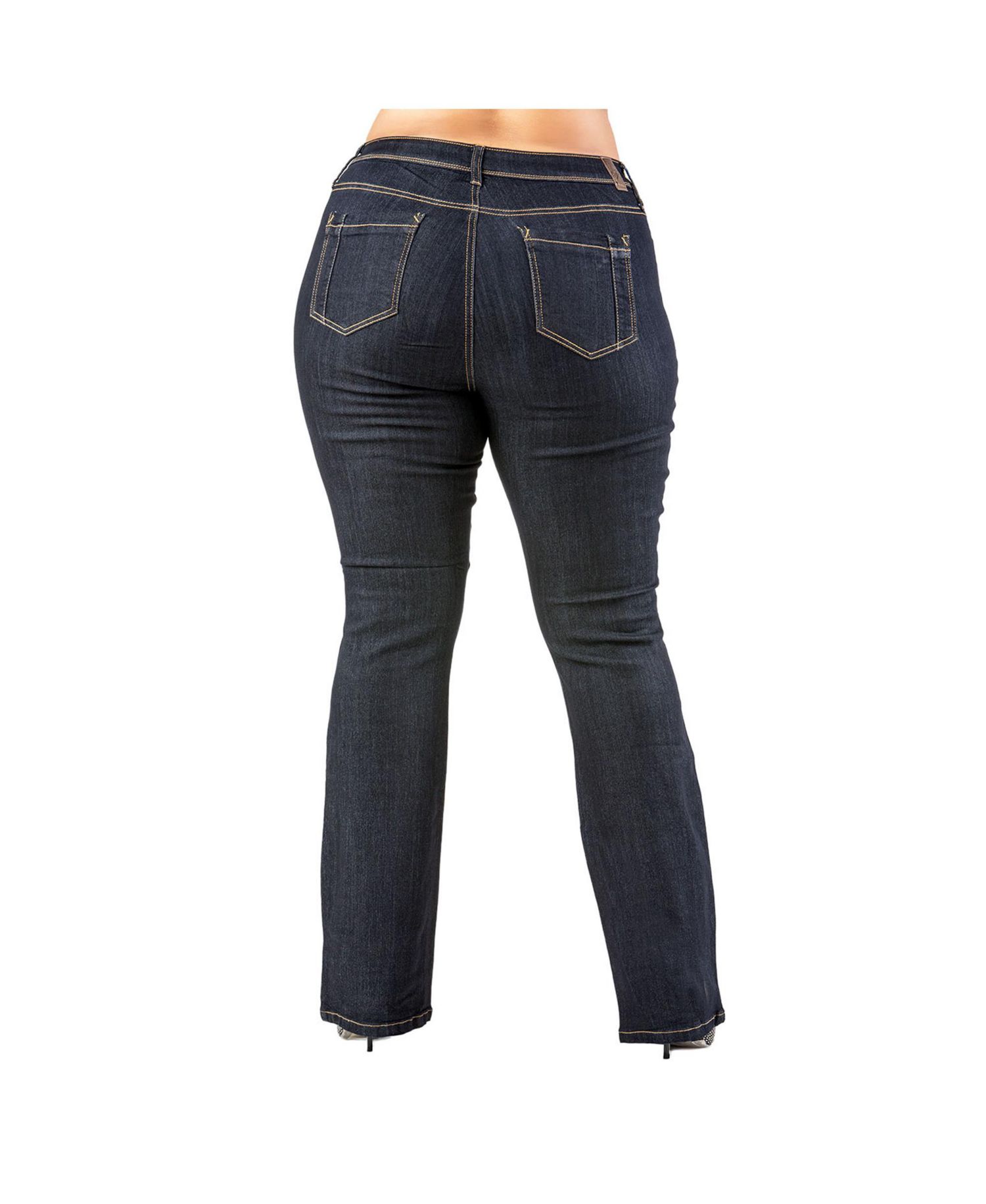 Women's Curvy Fit Stretch Denim Slim Boot Cut Jeans