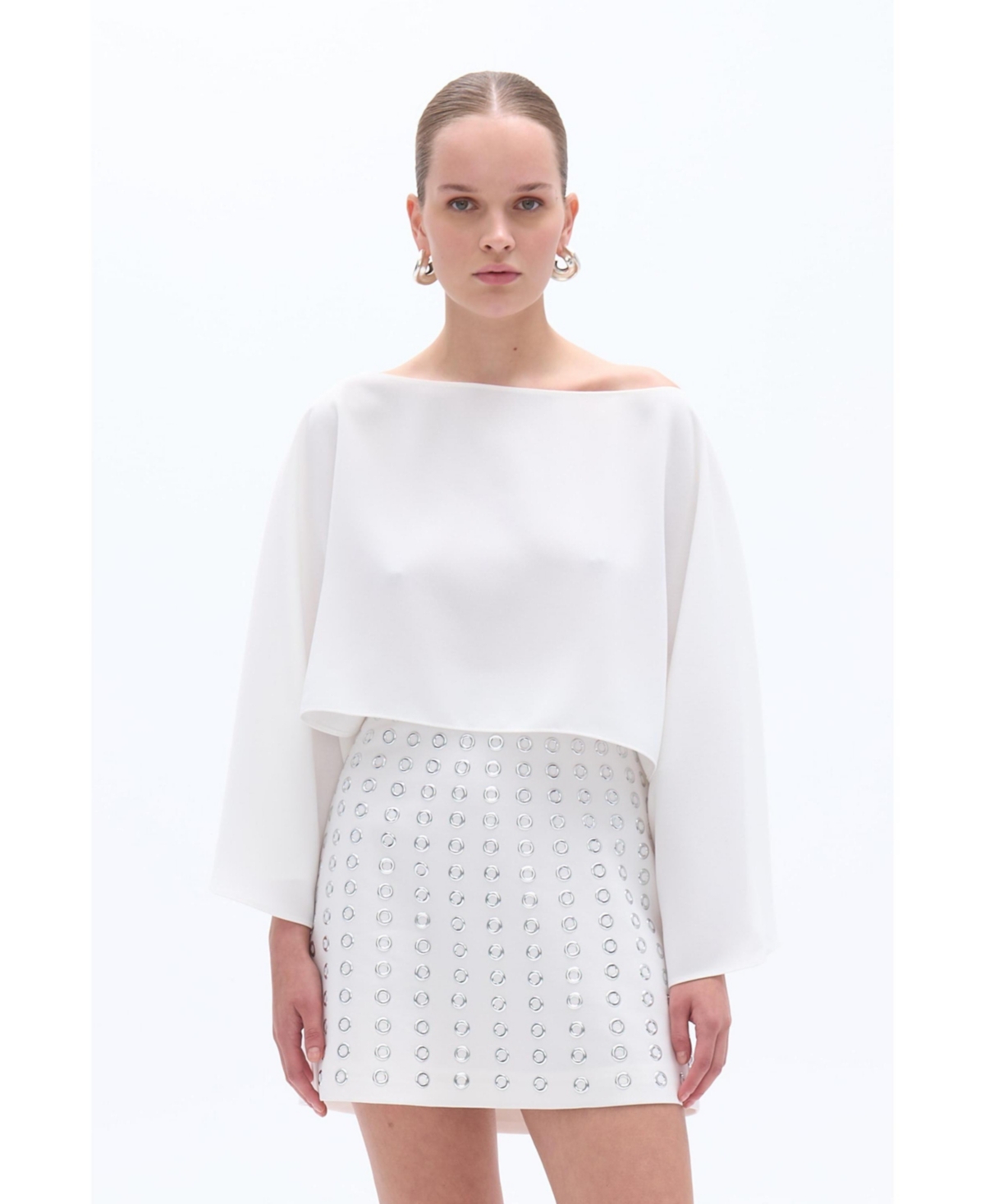Women's Boat Neck Blouse - Ivory