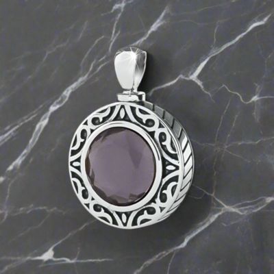 Stainless Steel Royal Gem Cremation 3/4 inch Pendant with 18 inch Necklace