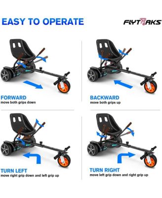 K2 Hoverboard Go Kart Attachment for Kids & Adults, Adjustable Frame Length Hoverboard Seat Attachment for 6.5" 8" 10" Hoverboard Self Balancing Scooter
