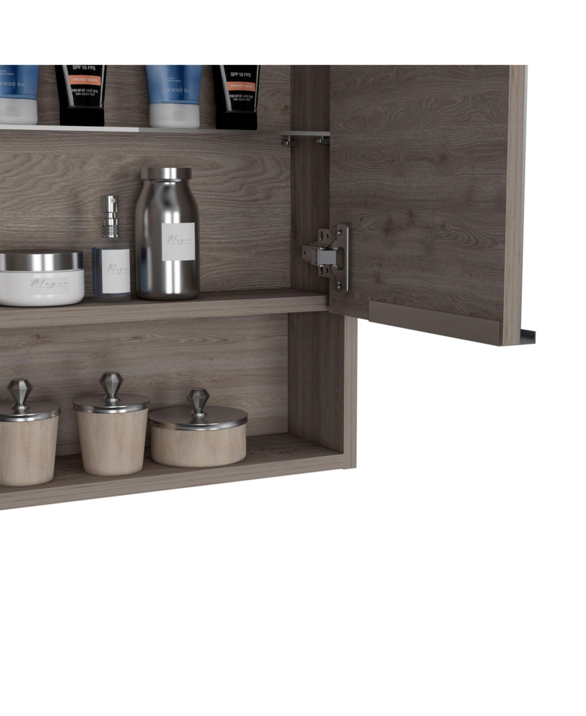 Depot E-Shop Tatacoa Mirror Medicine Cabinet, One Open Shelf, Three Interior Shelves