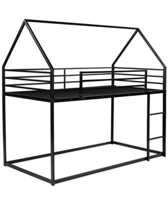 Streamdale Twin Over Twin House Bunk Bed With Built-In Ladder