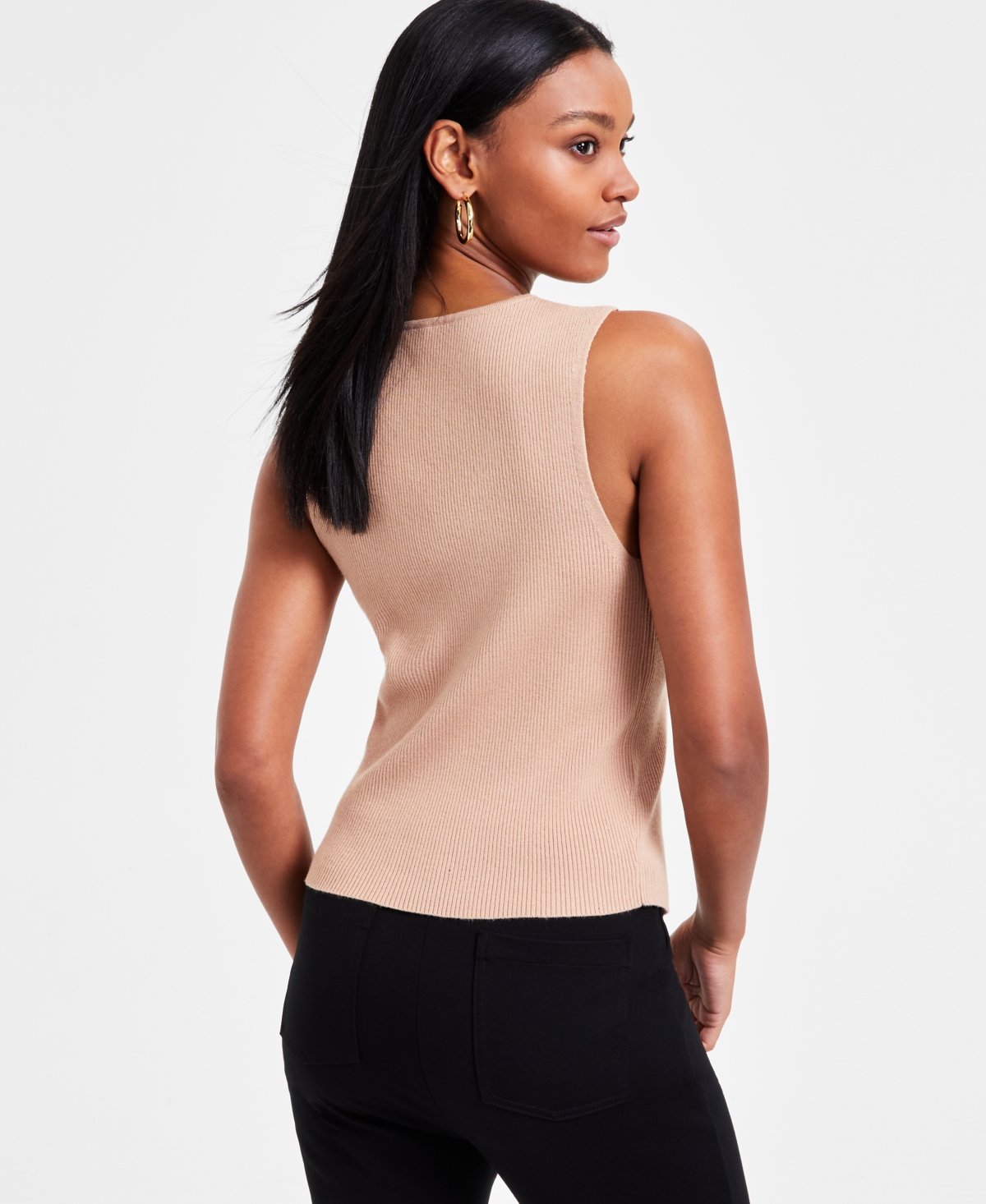 BAR III WOMEN'S SLEEVELESS SWEATER VEST, EXCLUSIVELY AT MACY'S 