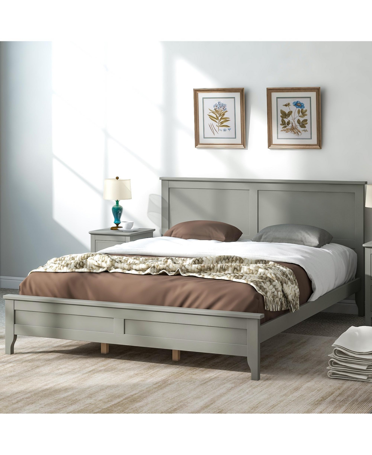 Streamdale Furniture Modern Solid Wood Platform Bed