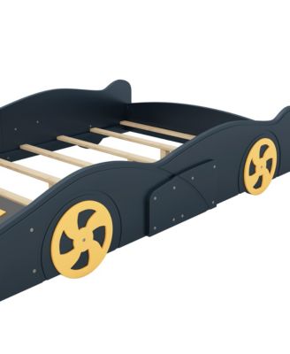 Streamdale Race Car-Shaped Platform Bed with Storage, Dark Blue