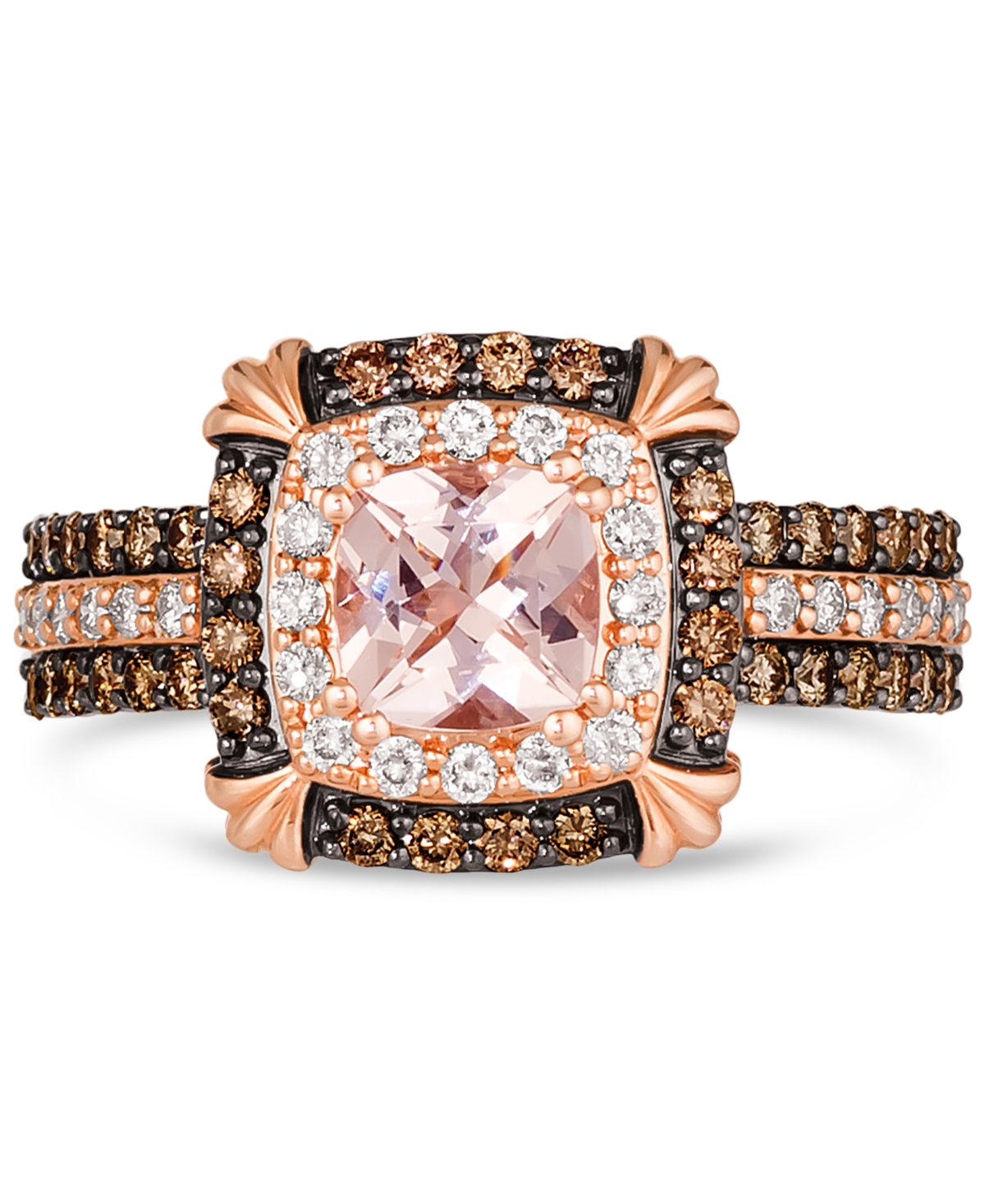Le Vian Morganite (5/8 ct. t.w.) & Diamond (3/4 ct. t.w.) Halo Ring in 14k Rose Gold