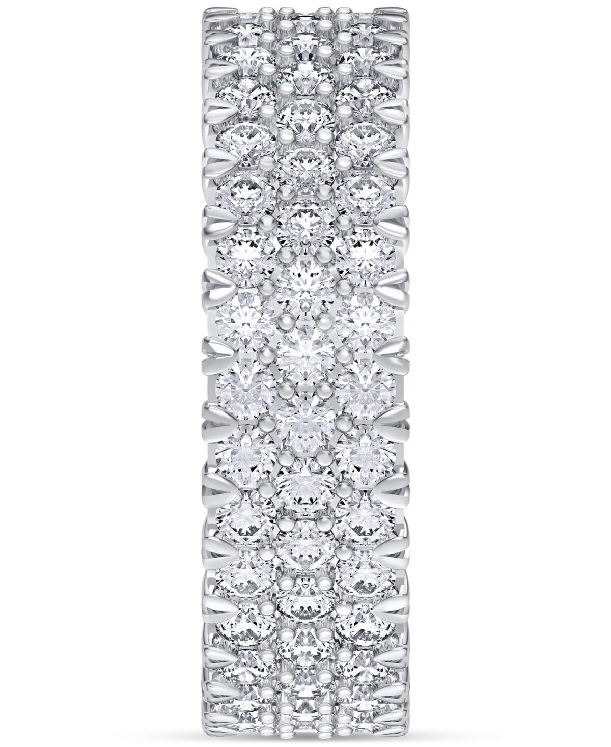 Macy's Diamond Three-row Eternity Ring (3 Ct. T.w.) In Platinum, 14k White Gold, 14k Gold, Or 14k Rose Gold In White Gold