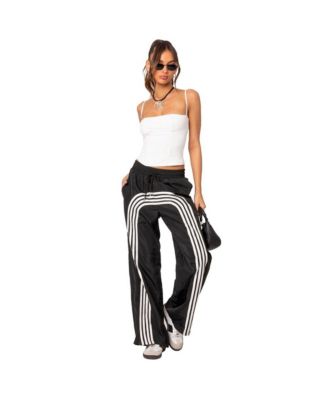 Women's Wide striped nylon track pants