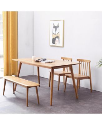 Natural Oak Wood For Dining Bench Table Bench For Living Room 0001