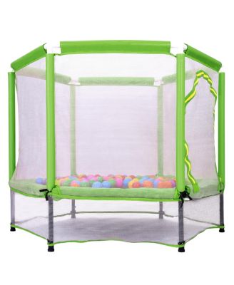 Streamdale 55" Kids Trampoline with Safety Net & Balls Indoor/Outdoor Fun