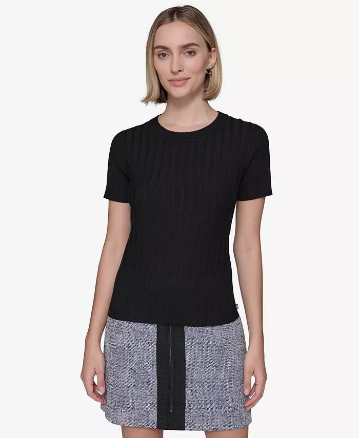 Women's Ribbed Short-Sleeve Sweater