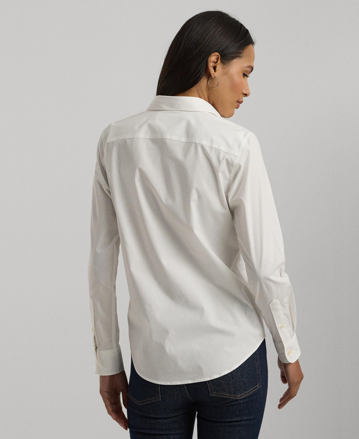 Ralph Lauren Easy Care Stretch Cotton Shirt In White