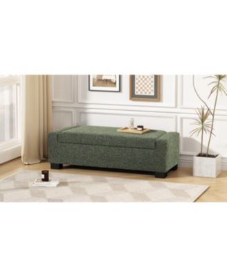 1 Count Stylish Fabric Storage Ottoman with Flip-Lid Top