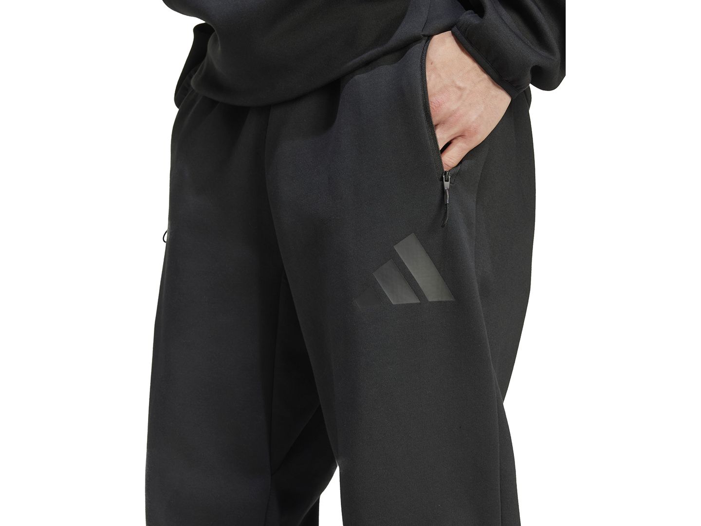 Мужские брюки adidas Z.N.E. Elastic Drawstring Logo Track Pants, цвет: Чёрный — фото 3