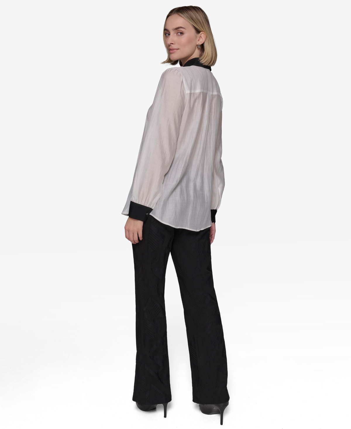 Karl Lagerfeld Paris Women's Pintucked Blouse