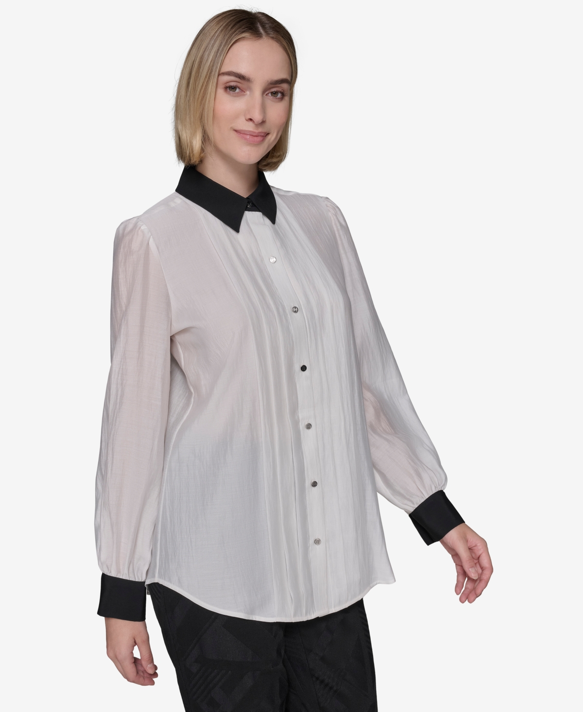 Karl Lagerfeld Paris Women's Pintucked Blouse