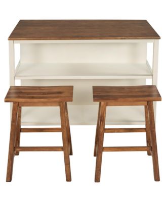 Rustic Kitchen Island Set with 2 Seats