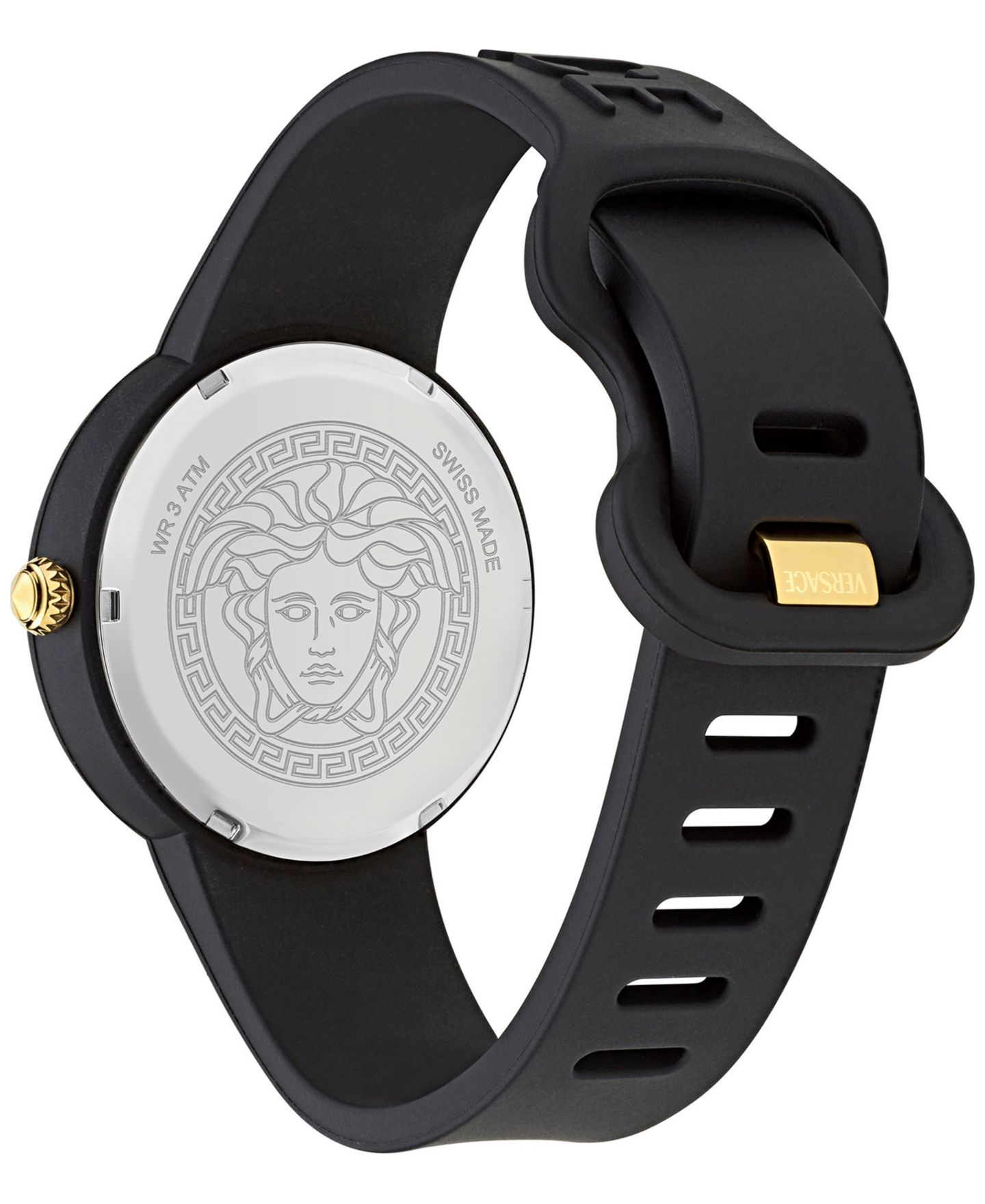 Женские часы Versace Swiss V-Pop Black Silicone Strap Watch 39mm — фото 4