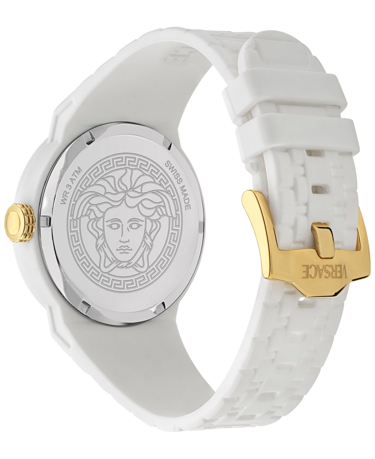 Versace Men's Swiss V-pop White Silicone Strap Watch 43mm In White