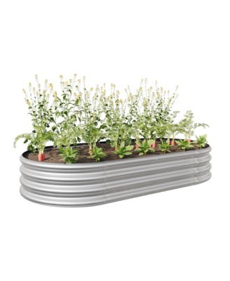 Streamdale Oval Metal Raised Garden Bed for Plants and Flowers