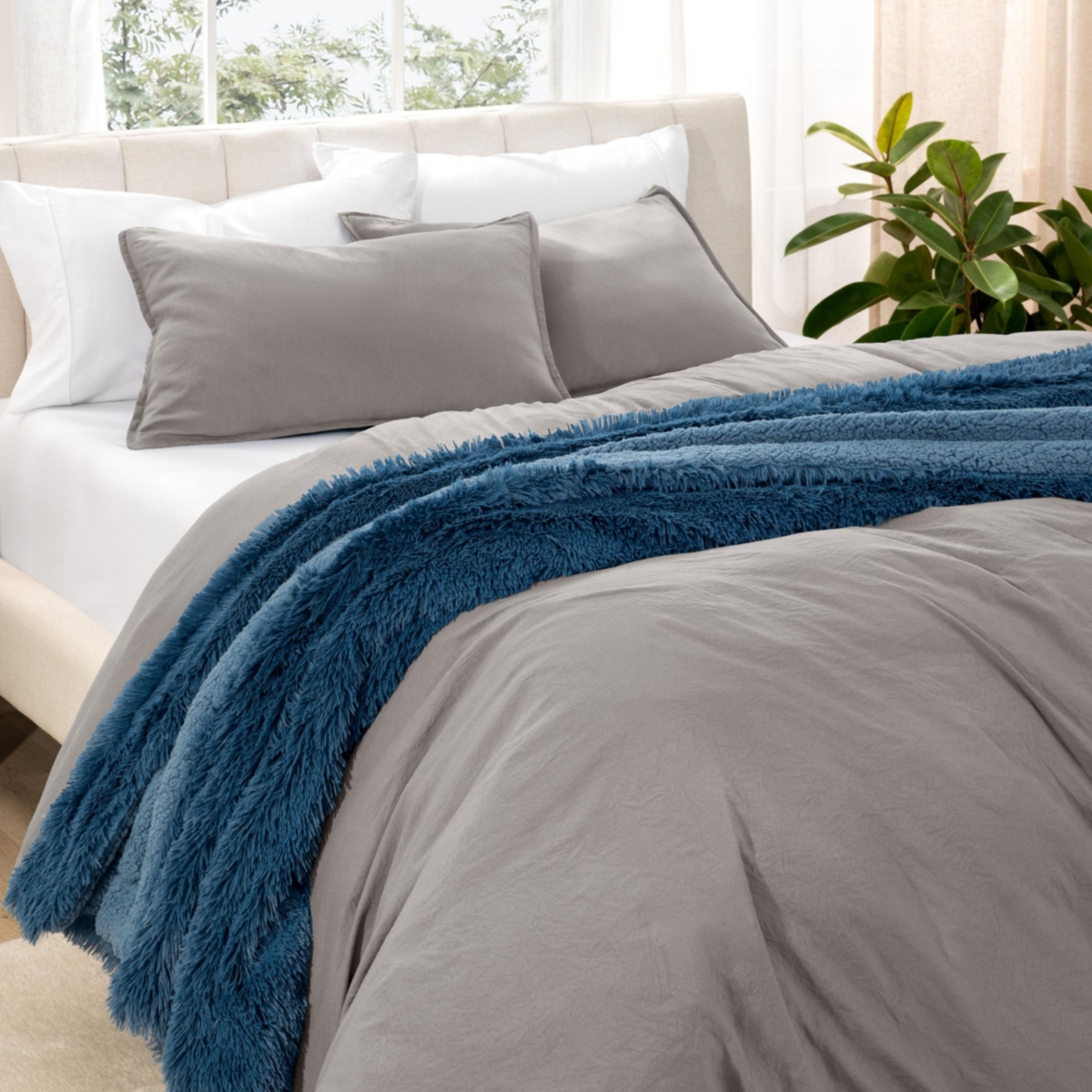 Bare Home Ultra-Soft Sand washed Duvet Cover & Sham Set