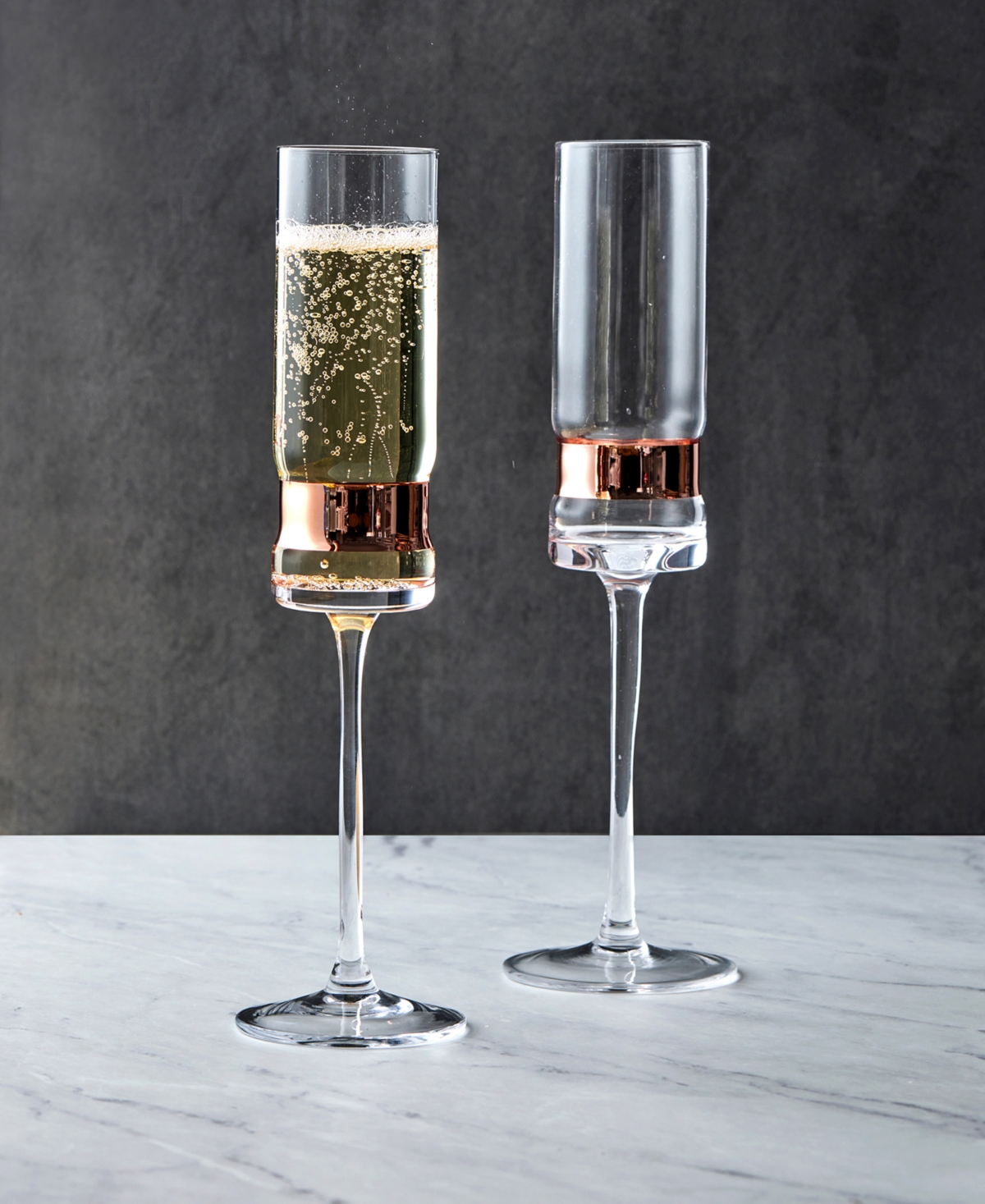 Anton Studio Designs Soho Champagne Flutes, Set Of 2 In Bronze