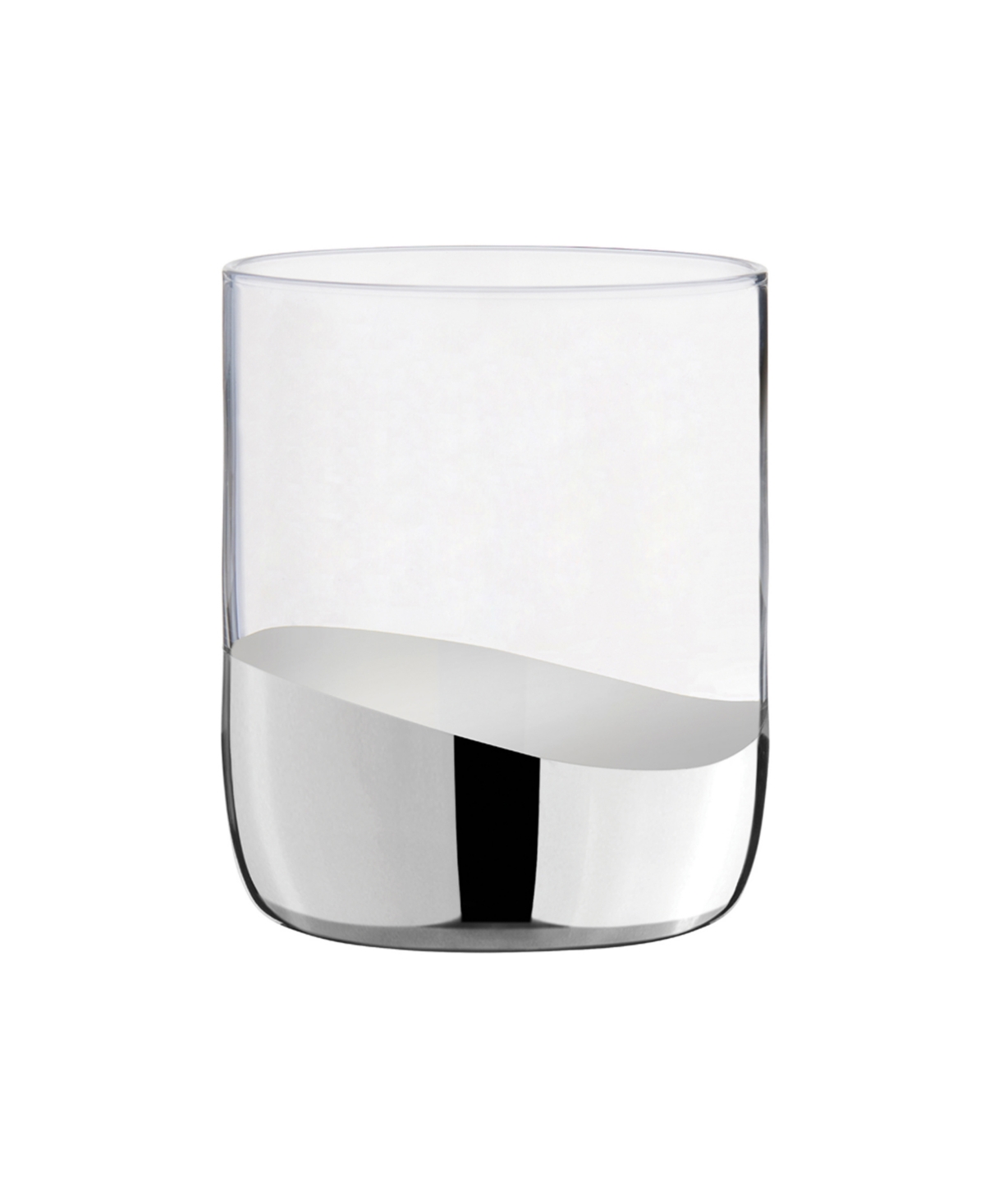Anton Studio Designs Wave Double Old Fashioned Tumblers, Set Of 2 In Silver