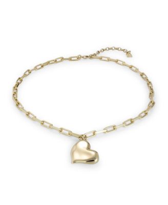 18k Gold-Plated Metal Alloy and Medium Sized Heart Necklace