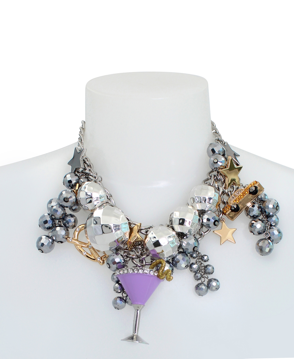 BETSEY JOHNSON FAUX STONE MIDNIGHT MAGIC NYC BIB NECKLACE 