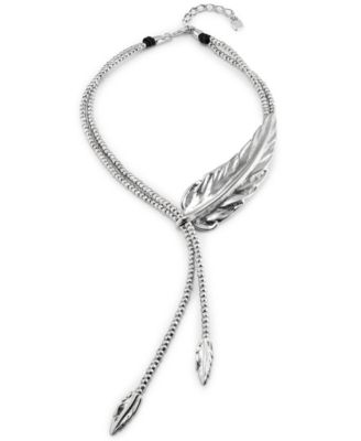 Sterling Silver Larger Feather-Shaped Piece Necklace