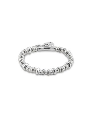 Sterling Silver Heart Padlock Metal Clad Bracelet
