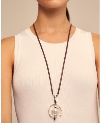 Sterling Silver-Plated Mother of Pearl Necklace