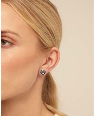 Metal Alloy Embedding Section Earrings