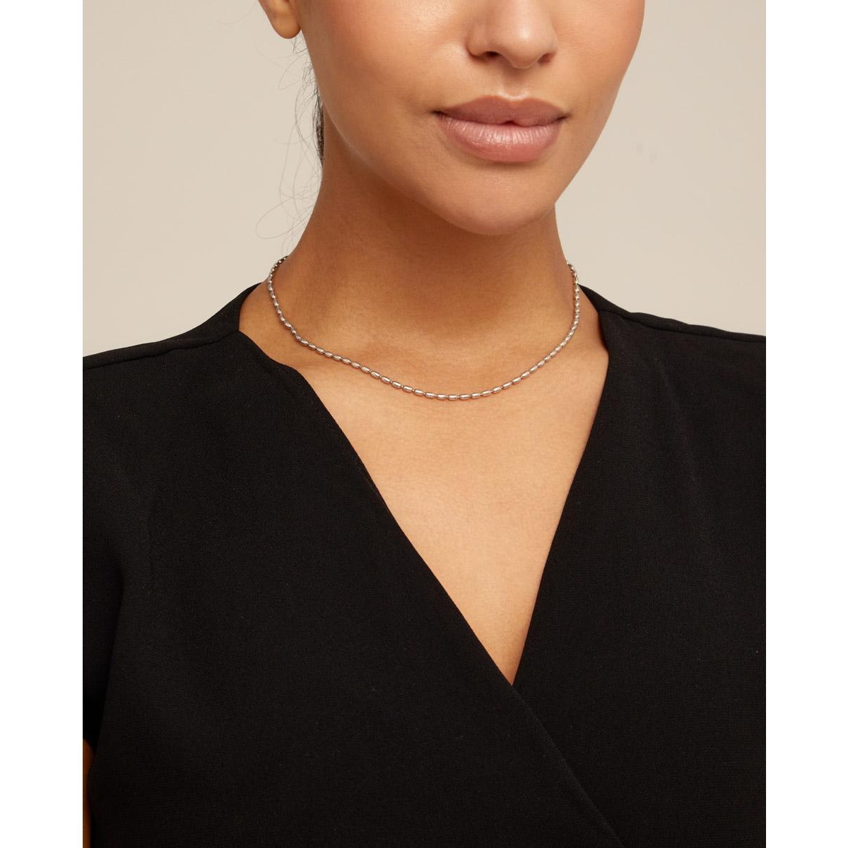 Unode50 Metal Alloy Fine Oval Links Chain In Silver