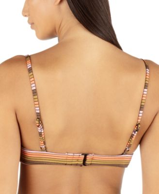 Juniors' Sunset Stripe Tab Underwired Bikini Top