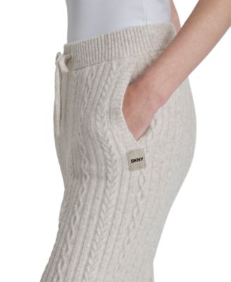 Women's Drawstring Cable Knit Joggers