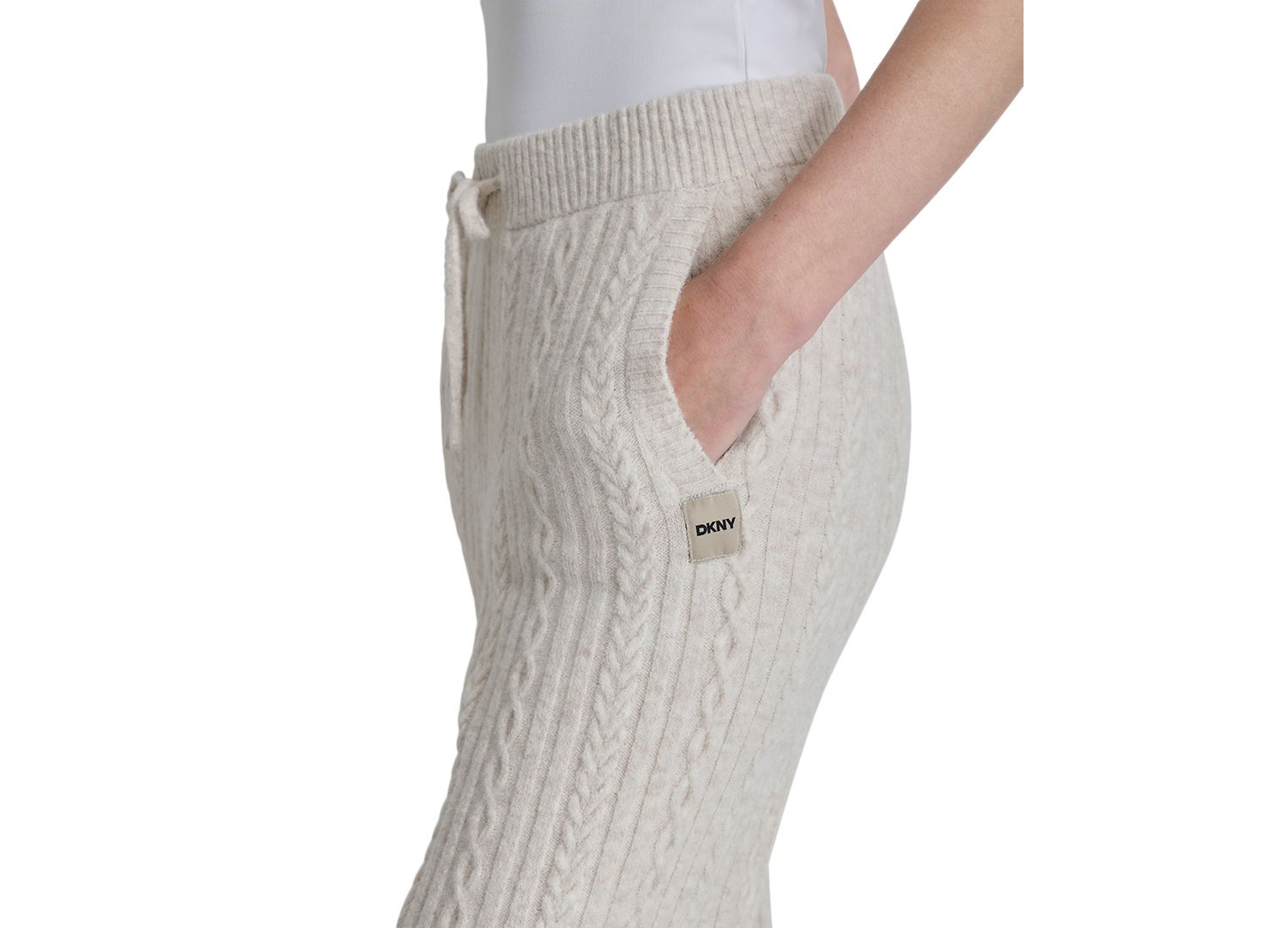 Women's Drawstring Cable Knit Joggers