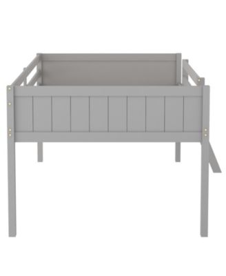 Streamdale Full Size Wood Low Loft Bed with Ladder