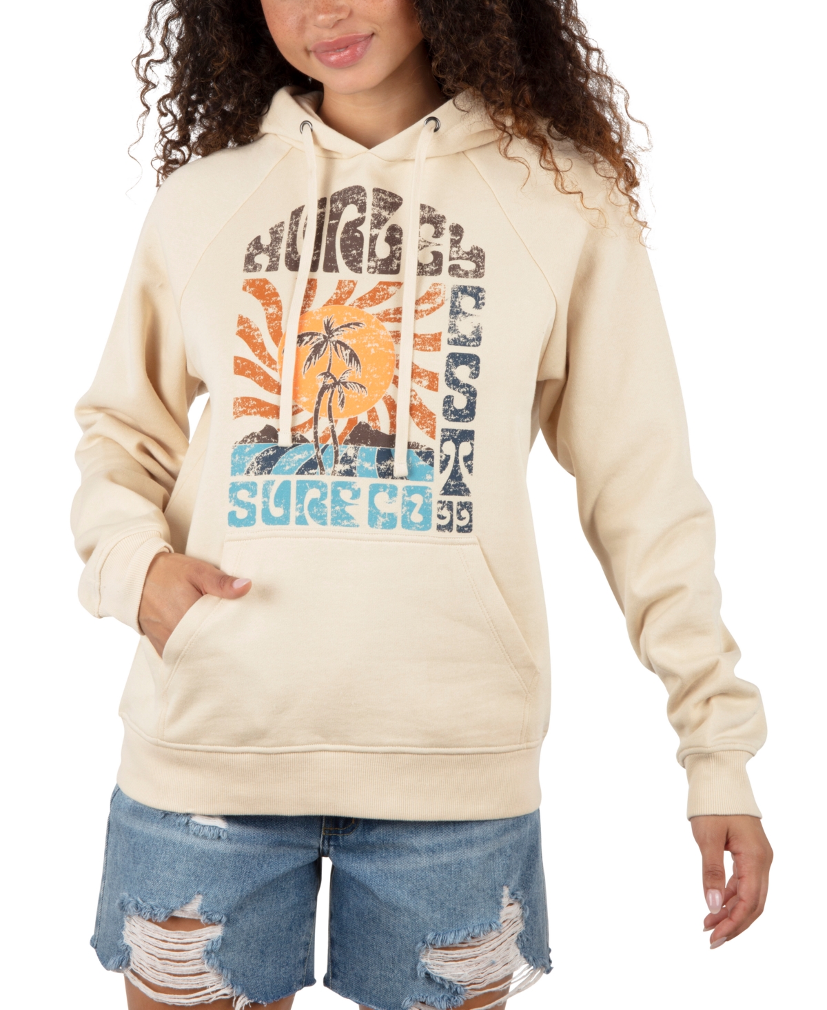 HURLEY JUNIORS' GRAPHIC LONG-SLEEVE HOODIE 